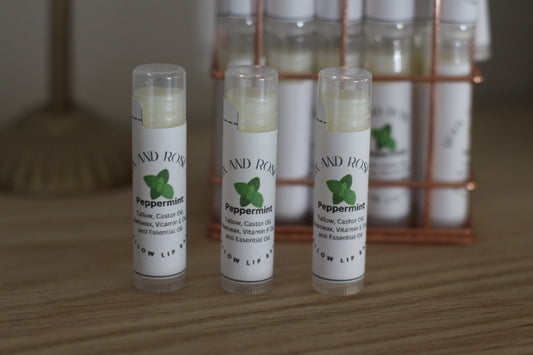 Natural Tallow Lip Balm Stick | Moisturizing Beeswax Castor Oil and Vitamin E Lip Care Handmade Nourishing Lip Balm for Dry Lips Skincare